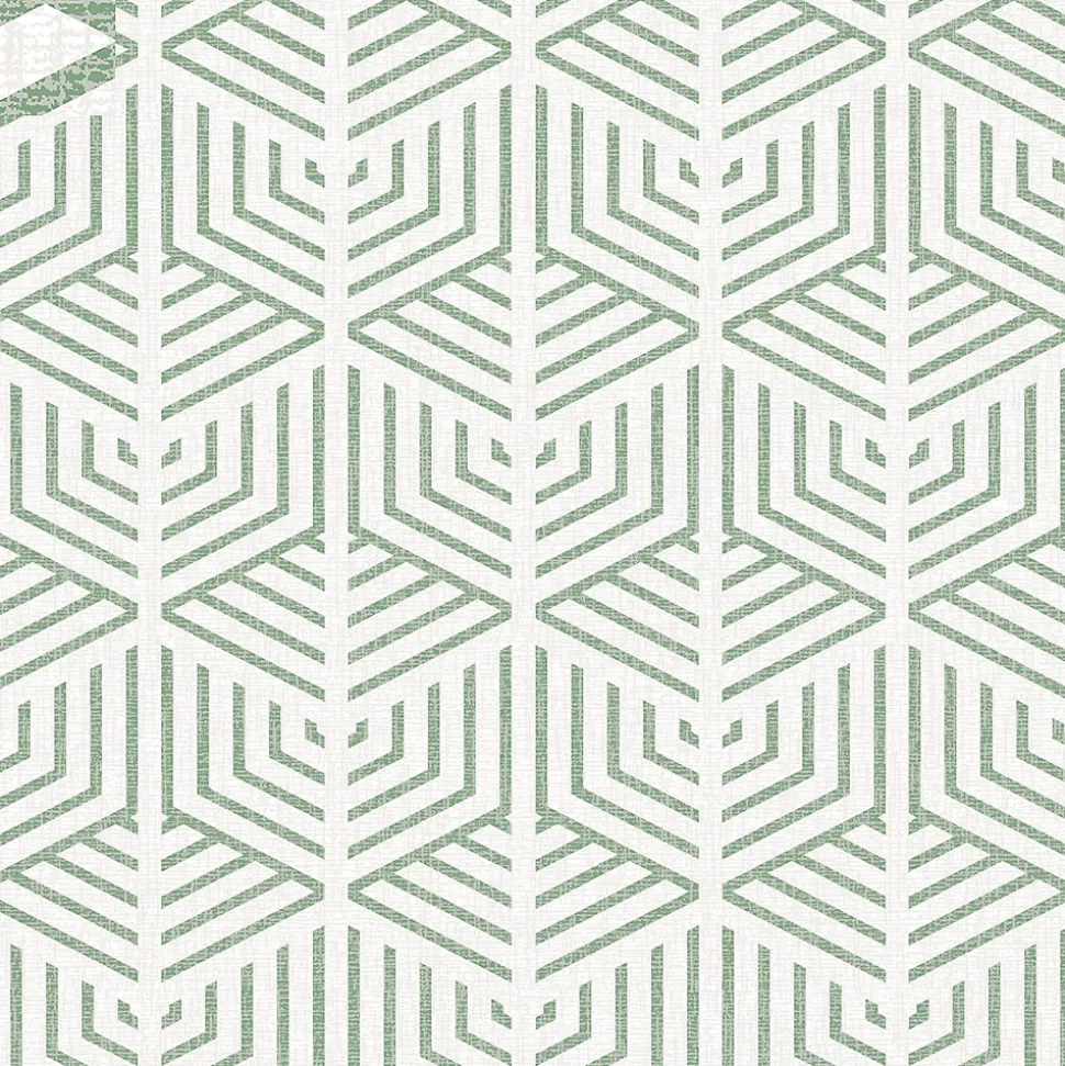 Papier peint pré-encollé vinyle intissé géométrique Easy Roll GoodHome Bassia vert l.53 x H.1005 cm