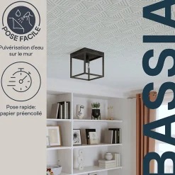Papier peint pré-encollé vinyle intissé géométrique Easy Roll GoodHome Bassia vert l.53 x H.1005 cm