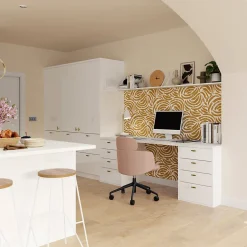 Papier peint pré-encollé vinyle intissé géométrique Easy Roll GoodHome Aubrey beige l.53 x H.1005 cm
