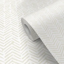 Papier peint pré-encollé vinyle intissé géométrique Easy Roll GoodHome Blasie beige l.53 x H.1005 cm