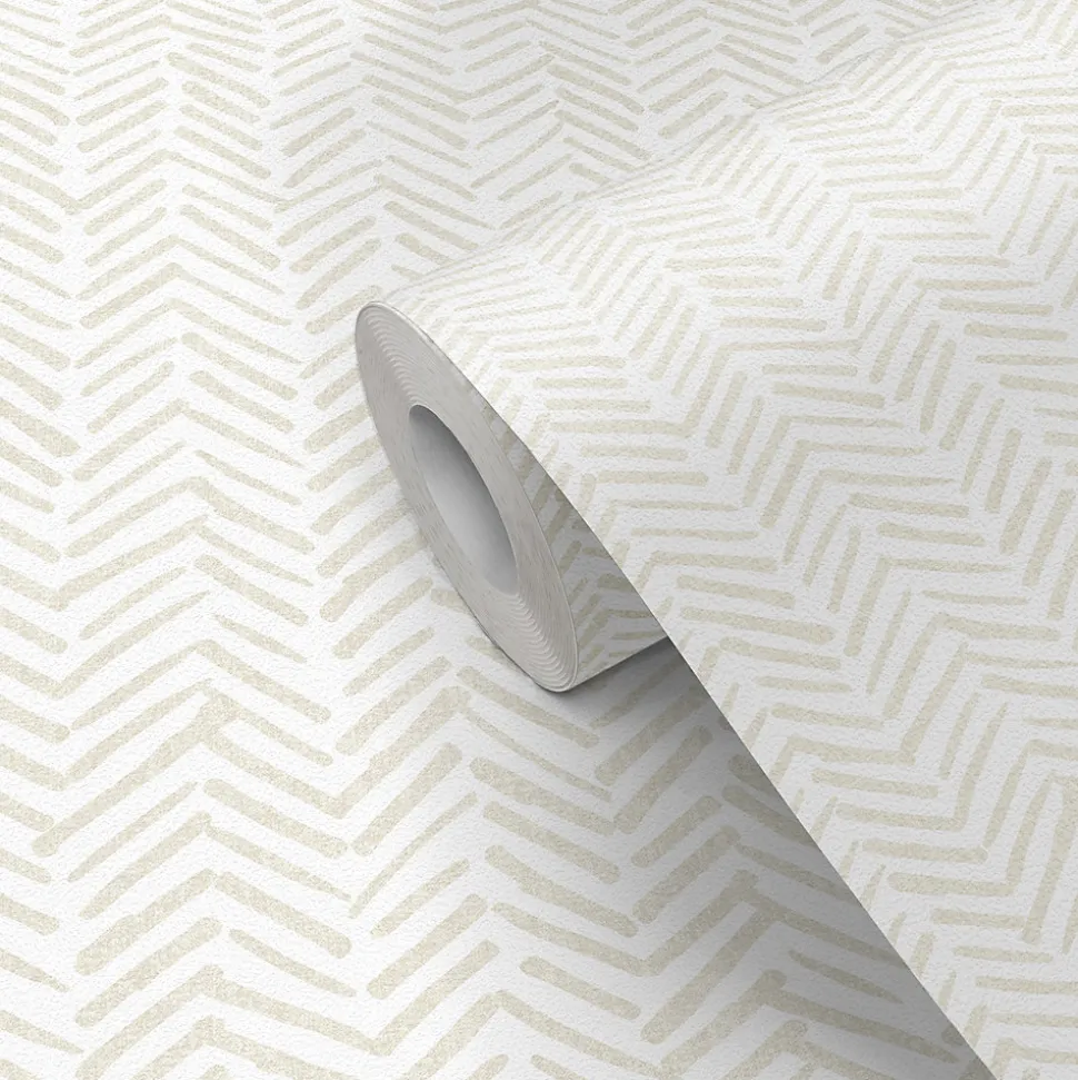 Papier peint pré-encollé vinyle intissé géométrique Easy Roll GoodHome Blasie beige l.53 x H.1005 cm