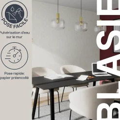 Papier peint pré-encollé vinyle intissé géométrique Easy Roll GoodHome Blasie beige l.53 x H.1005 cm