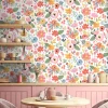 Papier peint pré-encollé vinyle intissé bouquet de fleurs Easy Roll GoodHome Tullie rose l.53 x H.1005 cm
