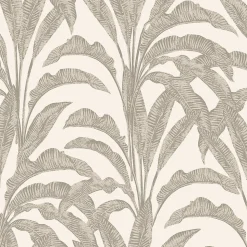 Papier peint pré-encollé vinyle intissé feuillage Easy Roll GoodHome Duffy feuillage beige l.53 x H.1005 cm
