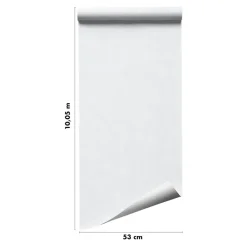 Papier peint pré-encollé vinyle intissé uni blanc Easy Roll GoodHome Coppins l.53 x H.1005 cm