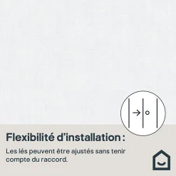 Papier peint pré-encollé vinyle intissé uni blanc Easy Roll GoodHome Coppins l.53 x H.1005 cm