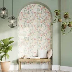 Papier peint pré-encollé vinyle intissé fleuri Easy Roll GoodHome Aristea multicolore l.53 x H.1005 cm