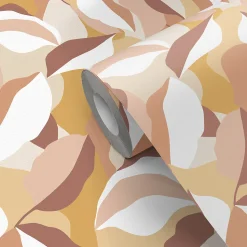 Papier peint pré-encollé vinyle intissé art déco Easy Roll GoodHome Apricot multicolore l.53 x H.1005 cm