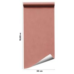 Papier peint pré-encollé vinyle intissé uni terracotta Easy Roll GoodHome Coppins l.53 x H.1005 cm