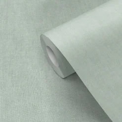 Papier peint pré-encollé vinyle intissé uni vert d'eau Easy Roll GoodHome Coppins l.53 x H.1005 cm