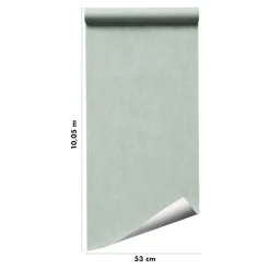 Papier peint pré-encollé vinyle intissé uni vert d'eau Easy Roll GoodHome Coppins l.53 x H.1005 cm