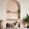 Papier peint pré-encollé vinyle fleuri Easy Roll GoodHome Aani fleurs terracotta, rose l.53 x H.1005 cm