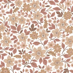 Papier peint pré-encollé vinyle fleuri Easy Roll GoodHome Aani fleurs terracotta, rose l.53 x H.1005 cm
