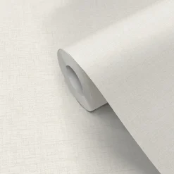 Papier peint pré-encollé vinyle intissé uni Easy Roll GoodHome Pullen blanc l.53 x H.1005 cm