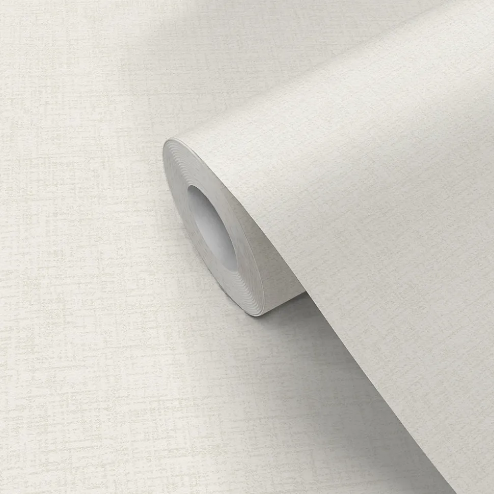 Papier peint pré-encollé vinyle intissé uni Easy Roll GoodHome Pullen blanc l.53 x H.1005 cm
