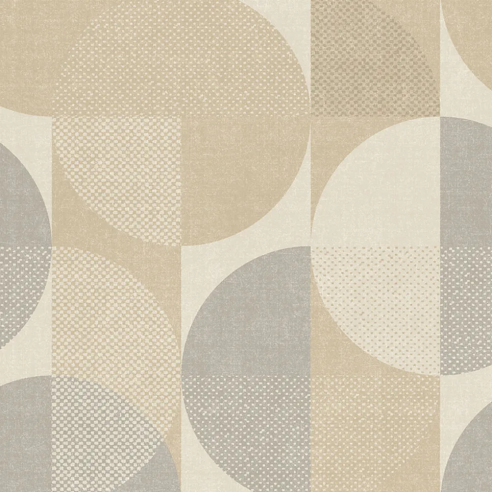 Papier peint pré-encollé vinyle intissé géométrique Easy Roll GoodHome Antilia beige l.53 x H.1005 cm