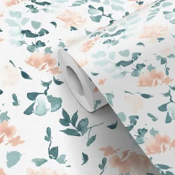Papier peint pré-encollé vinyle intissé fleuri Easy Roll GoodHome Bexton bleu l.53 x H.1005 cm