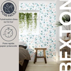 Papier peint pré-encollé vinyle intissé fleuri Easy Roll GoodHome Bexton bleu l.53 x H.1005 cm