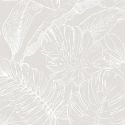 Papier peint pré-encollé vinyle intissé feuilage Easy Roll GoodHome Ufford beige l.53 x H.1005 cm