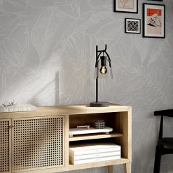 Papier peint pré-encollé vinyle intissé feuilage Easy Roll GoodHome Ufford beige l.53 x H.1005 cm