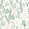 Papier peint pré-encollé vinyle intissé fleuri Easy Roll GoodHome Chandos vert l.53 x H.1005 cm