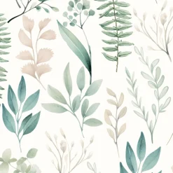 Papier peint pré-encollé vinyle intissé fleuri Easy Roll GoodHome Chandos vert l.53 x H.1005 cm