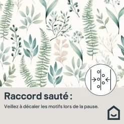 Papier peint pré-encollé vinyle intissé fleuri Easy Roll GoodHome Chandos vert l.53 x H.1005 cm