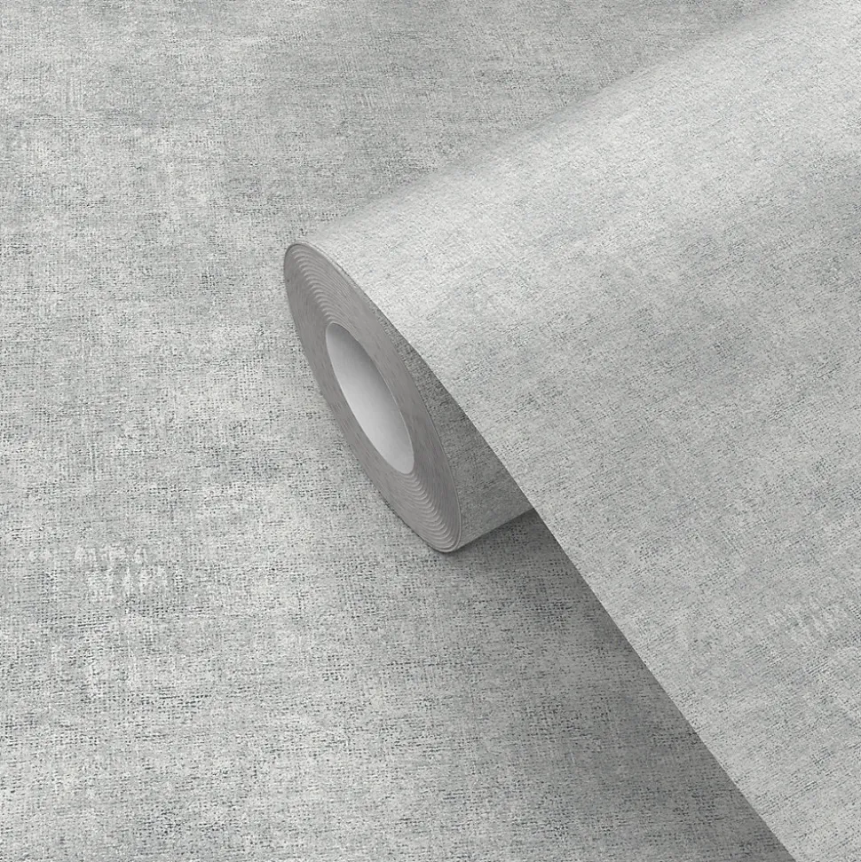 Papier peint pré-encollé vinyle intissé uni Easy Roll GoodHome Bagatelle gris l.53 x H.1005 cm