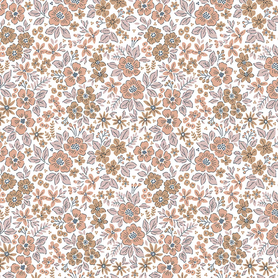 Papier peint pré-encollé vinyle intissé fleuri rose Easy Roll GoodHome Lovko l.53 x H.1005 cm