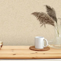 Papier peint pré-encollé vinyle intissé géométrique Easy Roll GoodHome Bolsa beige l.53 x H.1005 cm