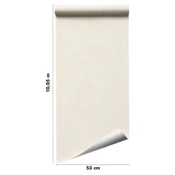 Papier peint pré-encollé vinyle intissé uni beige Easy Roll GoodHome Coppins l.53 x H.1005 cm