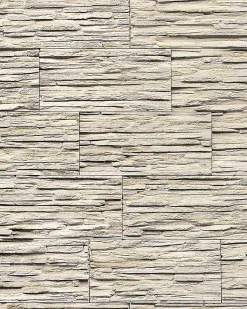 Papier peint quartzite ardoise en relief 1003-33 vinyle très résistant aspect pierre gris brun clair