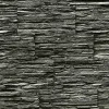 Papier peint quartzite ardoise en relief 1003-34 vinyle très résistant aspect pierre gris foncé anthracite