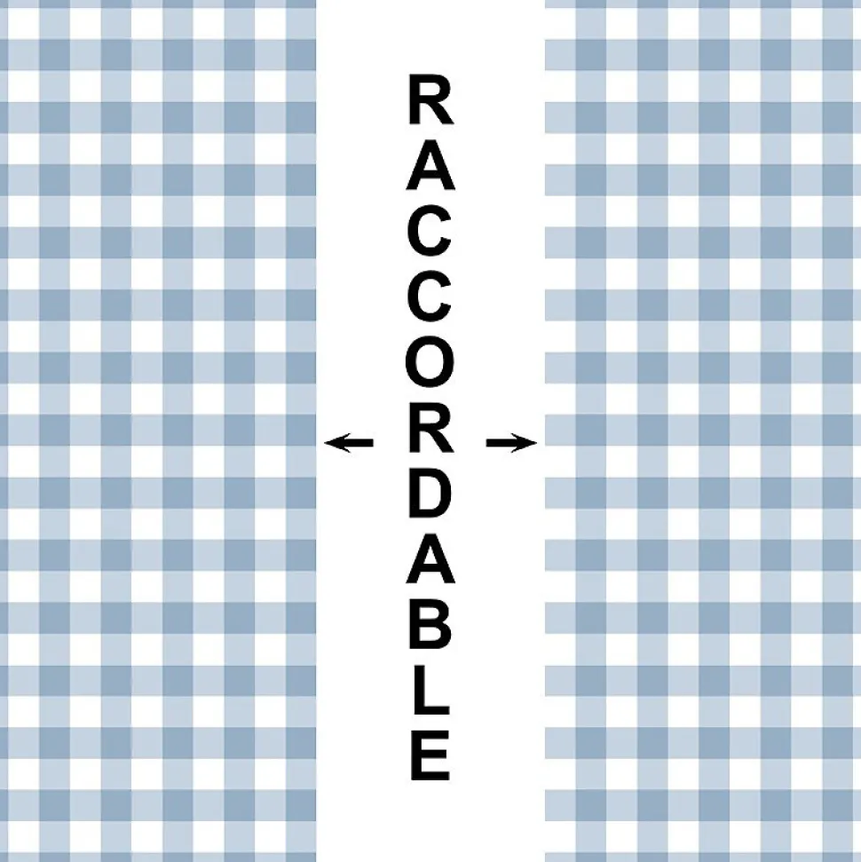Papier peint raccordable - Vichy - Bleu - intissé : 150g/m² - 4 lés : 192x270cm