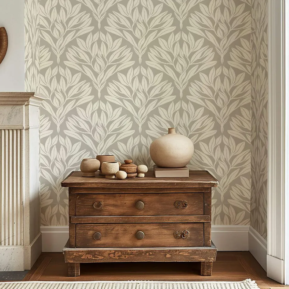 Papier peint royal et sobre avec fleurs de lys - 425x260 cm (l x h)