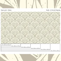 Papier peint royal et sobre avec fleurs de lys - 425x260 cm (l x h)