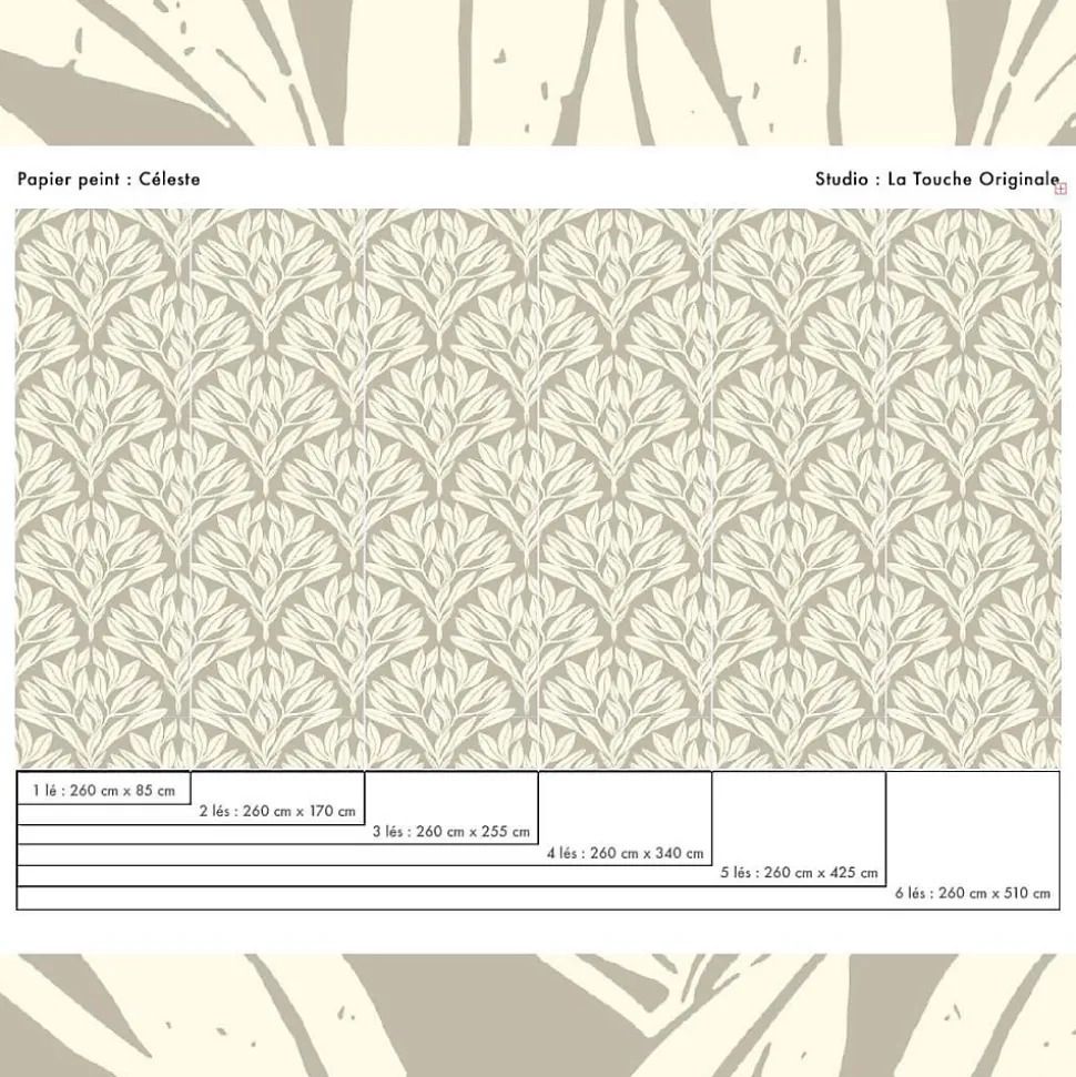 Papier peint royal et sobre avec fleurs de lys - 425x260 cm (l x h)