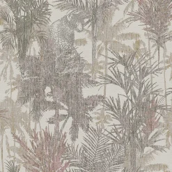 Papier peint Savana vinyle intissé léopard beige taupe