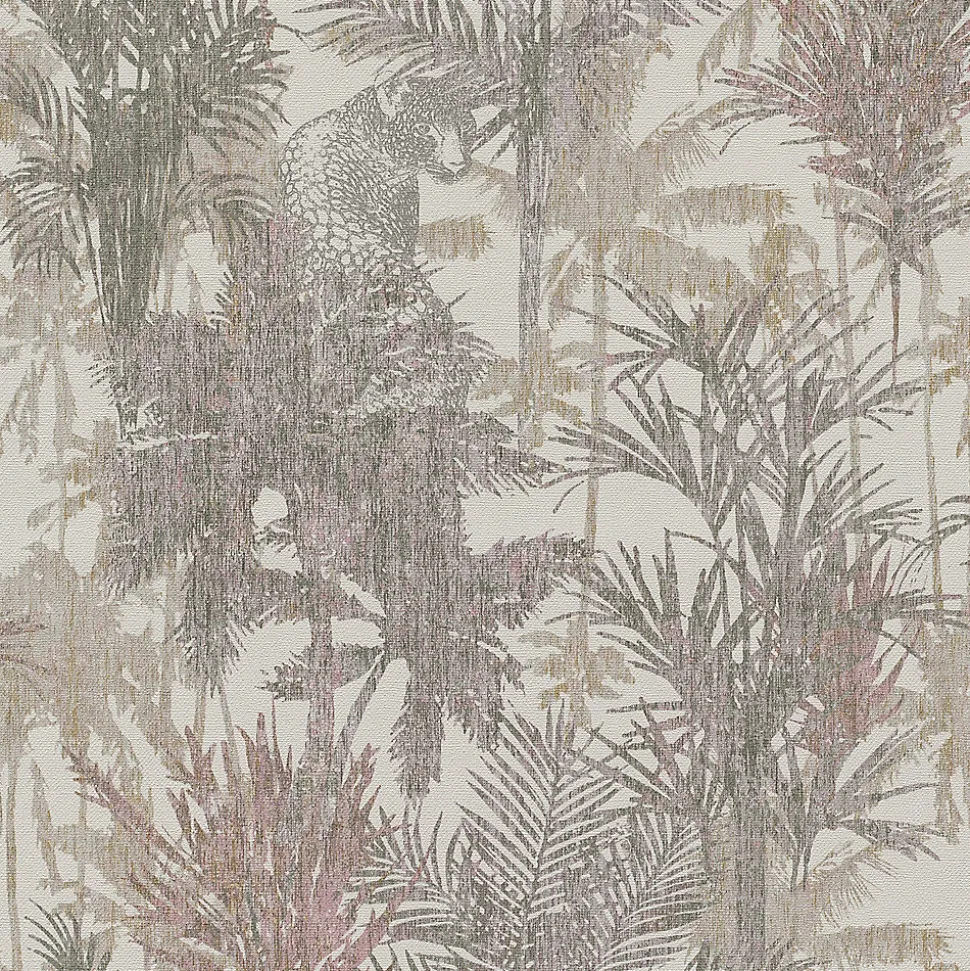 Papier peint Savana vinyle intissé léopard beige taupe