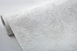 Papier peint style country EDEM 83006BR60 papier peint intissé à peindre texturé avec des ornements mat blanc 1 carton à 4 rouleau
