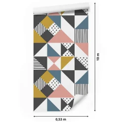 Papier Peint Triangles d'ornements Motif Géométrie Abstraction
