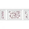 Papier peint trompe l'oeil boiserie, fleurs et oiseaux, 75x200cm. Décoration murale intérieure panoramique.