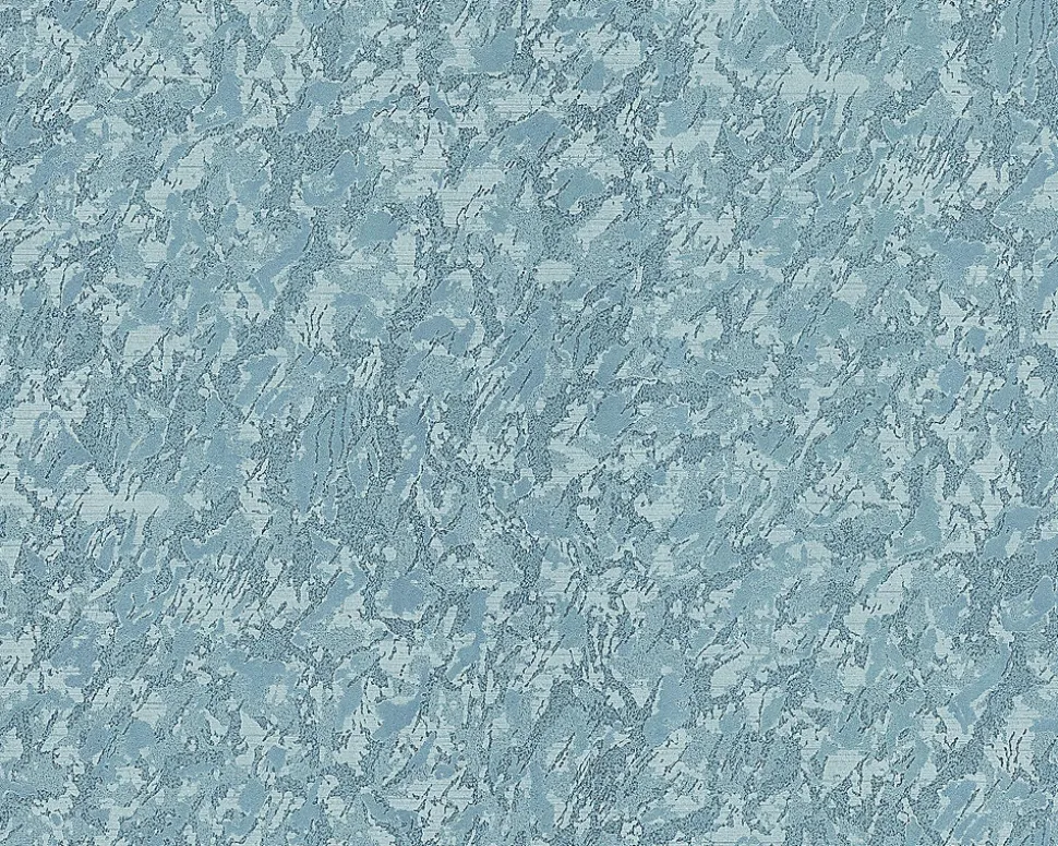 Papier peint unicolore EDEM 9076-29 Papier peint intissé gaufré à l'aspect crépi et un effet métallique bleu turquoise