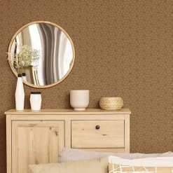 Papier peint vinyl intissé Fibre d'or canelle L.1005 x l.53cm Lutèce