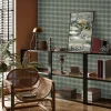 Papier peint vinyl intissé Bensimon tissu ecossais vert L.1005 x l.53cm Lutèce