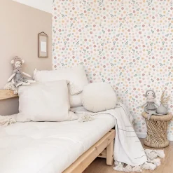 Papier peint vinyle adhésif happy farm flower multicolore 50x300 cm