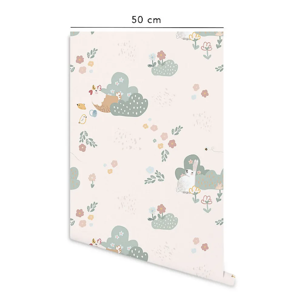 Papier peint vinyle adhésif happy farm multicolore 50x300 cm