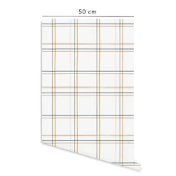 Papier peint vinyle adhésif tartan coloré multicolore 50x300 cm