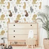 Papier peint vinyle adhésif lazy jungle multicolore 50x300 cm