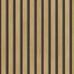 Papier peint vinyle expansé sur intissé effet lattes de bois foncé L.1005 x l.53cm Grandeco